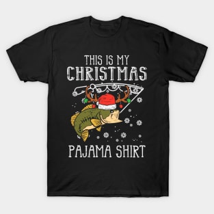 This Is My Christmas Pajama Fishing Xmas Dad T-Shirt